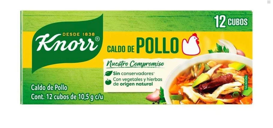 Caldo de pollo Knorr 12 cubos de 10.5 g c/u