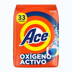 Detergente en Polvo Ace Limpieza Rápida, con Oxígeno Activo y Fácil Disolución,3.5kg