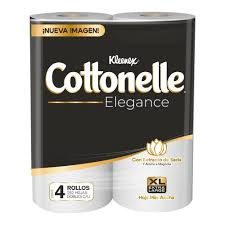 Papel higiénico Kleenex Cottonelle Elegance 4 rollos con 252 hojas dobles c/u