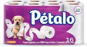 Pétalo Ultra Jumbo Papel Higiénico, 16 rollos con 234 hojas dobles, con Vitamina E.