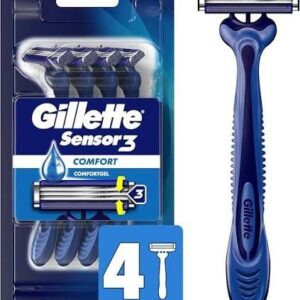 Rastrillo Desechable Gillette Sensor3 Afeitado Suave 4 Unidades
