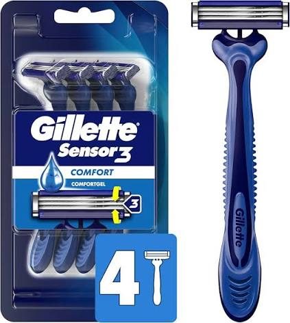 Rastrillo Desechable Gillette Sensor3 Afeitado Suave 4 Unidades