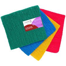 Set 8 Cuadri Esponja Fibra Estropajo Multiusos Chica Cocina Color Multicolor